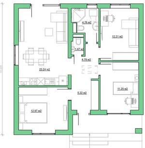 Дом 75м², 1-этажный, участок 7 сот.