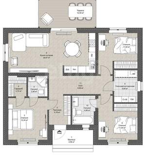 Дом 90м², 1-этажный, участок 8 сот.