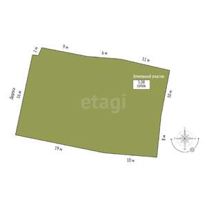 Дом 55м², 1-этажный, участок 3 сот.  