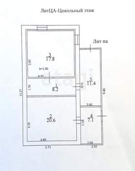 Дача 96м², 1-этажный, участок 6 сот.  