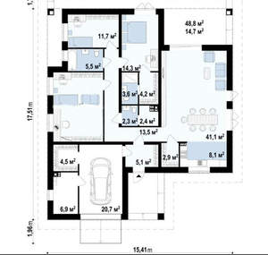Дом 180м&sup2;, 1-этажный, участок 8 сот.  