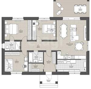 Дом 109м&sup2;, 1-этажный, участок 8 сот.  