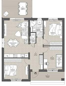 Дом 75м&sup2;, 1-этажный, участок 6 сот.  