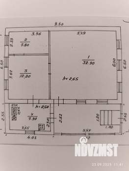 Дом 61м&sup2;, 1-этажный, участок 2 сот.  