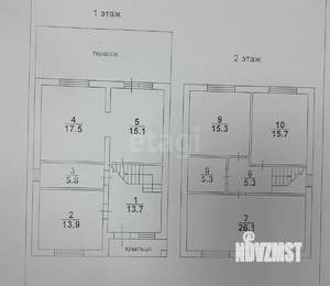 Дом 160м², 2-этажный, участок 6 сот.  