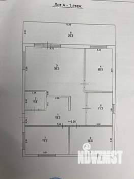 Коттедж 121м², 1-этажный, участок 8 сот.  