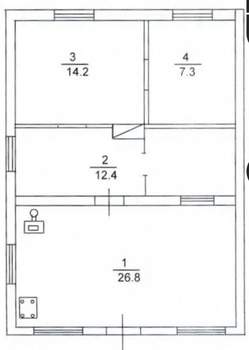Дом 60м&sup2;, 1-этажный, участок 10 сот.  