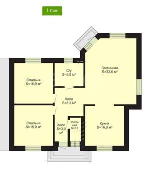 Дом 102м², 1-этажный, участок 6 сот.  