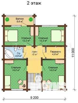Дом 180м², 2-этажный, участок 1 сот.  