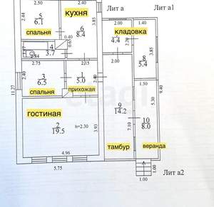 Дача 96м², 1-этажный, участок 6 сот.  