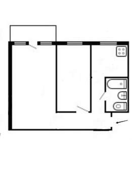 2-к квартира, на длительный срок, 46м2, 5/6 этаж