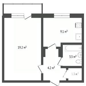 1-к квартира, на длительный срок, 20м2, 1/2 этаж