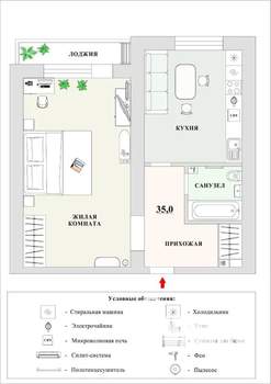 1-к квартира, посуточно, 35м2, 5/10 этаж