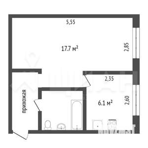 1-к квартира, на длительный срок, 33м2, 9/9 этаж