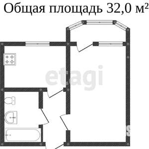 1-к квартира, на длительный срок, 32м2, 5/10 этаж