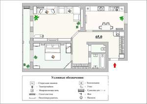 2-к квартира, посуточно, 65м2, 4/10 этаж