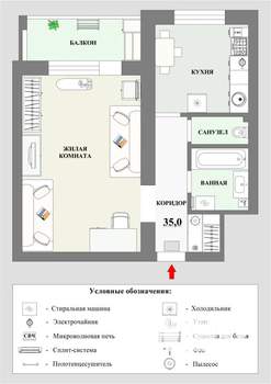 1-к квартира, посуточно, 35м2, 6/10 этаж