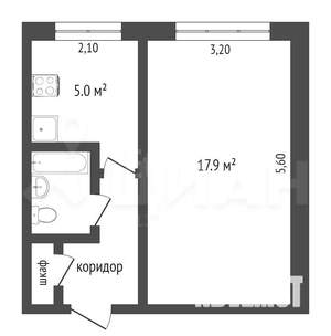 1-к квартира, на длительный срок, 31м2, 2/5 этаж