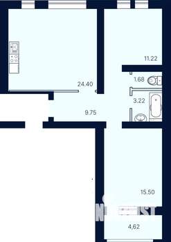 2-к квартира, вторичка, 70м2, 7/10 этаж