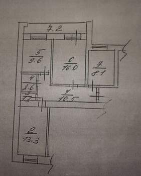3-к квартира, вторичка, 61м2, 8/10 этаж