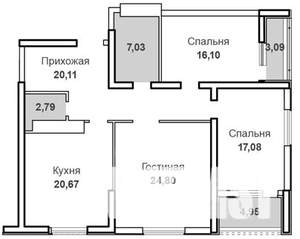 3-к квартира, вторичка, 119м2, 7/23 этаж