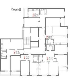 2-к квартира, вторичка, 60м2, 3/10 этаж
