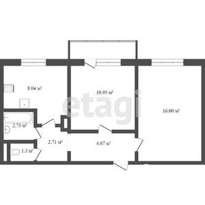 2-к квартира, вторичка, 53м2, 10/10 этаж