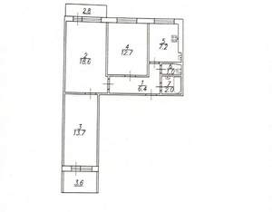3-к квартира, вторичка, 62м2, 2/9 этаж