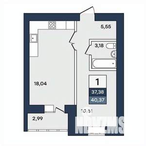1-к квартира, вторичка, 40м2, 7/10 этаж