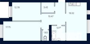 2-к квартира, вторичка, 71м2, 1/10 этаж