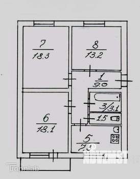3-к квартира, вторичка, 71м2, 3/5 этаж