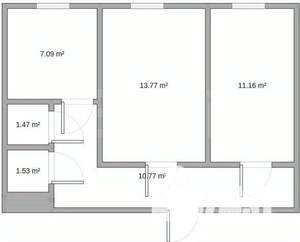 2-к квартира, вторичка, 50м2, 1/11 этаж