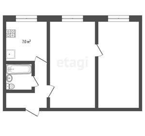 2-к квартира, вторичка, 44м2, 1/5 этаж