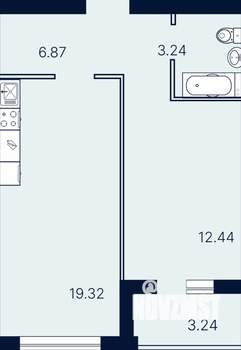 1-к квартира, вторичка, 45м2, 4/4 этаж