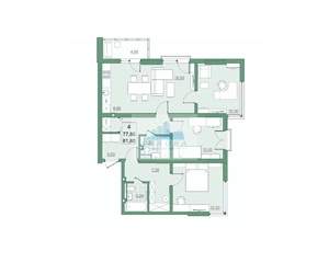 4-к квартира, вторичка, 82м2, 2/22 этаж