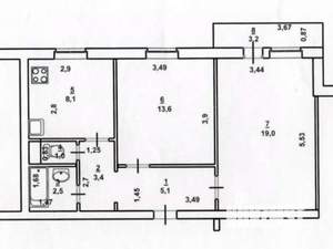 2-к квартира, вторичка, 43м2, 4/5 этаж