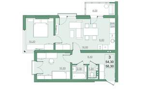 3-к квартира, вторичка, 54м2, 6/22 этаж
