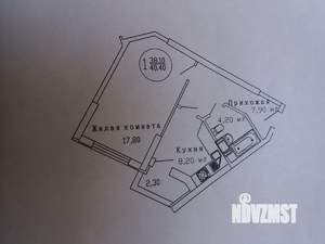 1-к квартира, вторичка, 40м2, 7/25 этаж