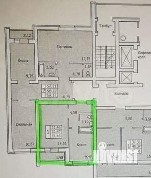 1-к квартира, вторичка, 34м2, 9/14 этаж