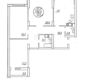 3-к квартира, вторичка, 103м2, 17/23 этаж