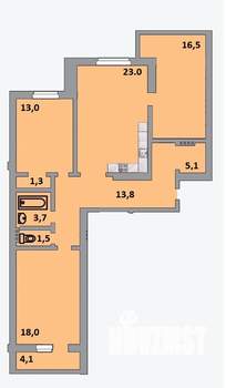 3-к квартира, вторичка, 100м2, 2/18 этаж