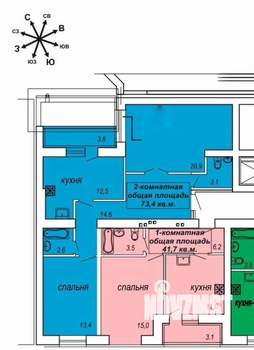 2-к квартира, вторичка, 71м2, 4/8 этаж