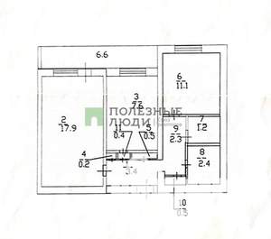 2-к квартира, вторичка, 51м2, 8/9 этаж