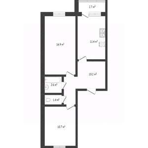 2-к квартира, вторичка, 60м2, 5/9 этаж