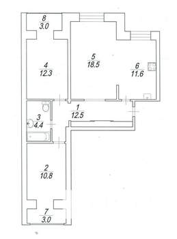3-к квартира, вторичка, 76м2, 5/10 этаж