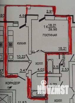 1-к квартира, вторичка, 45м2, 1/10 этаж