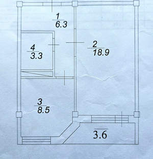 1-к квартира, сданный дом, 41м2, 4/6 этаж