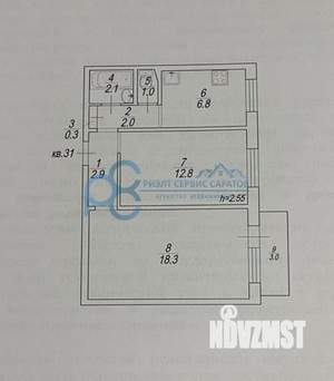 2-к квартира, вторичка, 46м2, 6/9 этаж