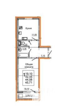 1-к квартира, вторичка, 46м2, 4/11 этаж
