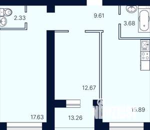2-к квартира, строящийся дом, 65м2, 10/10 этаж